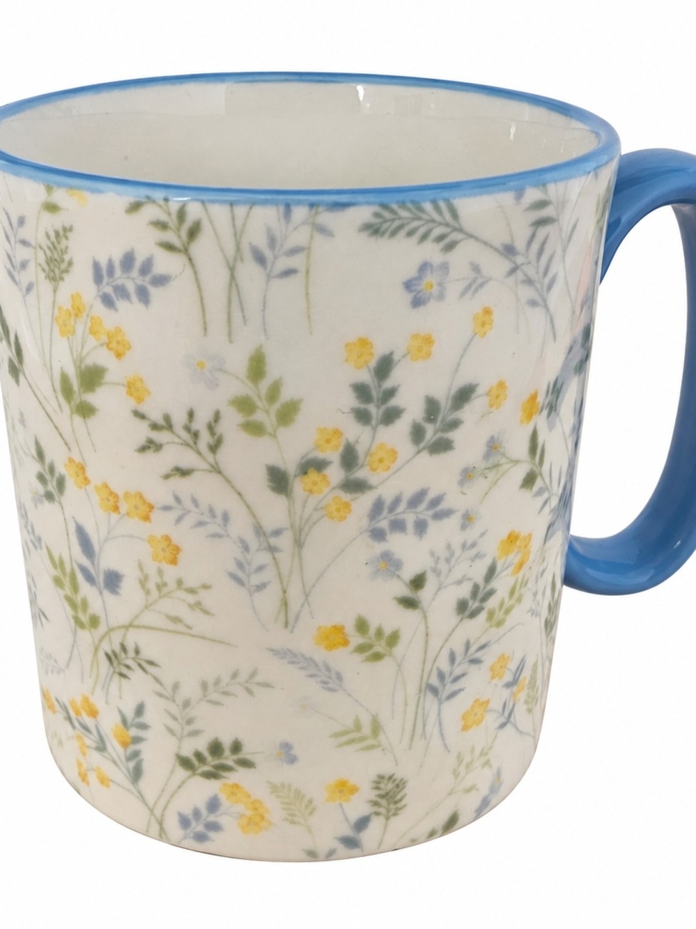 10 Strawberry Street Blue Floral Wildflower Coffee Mug